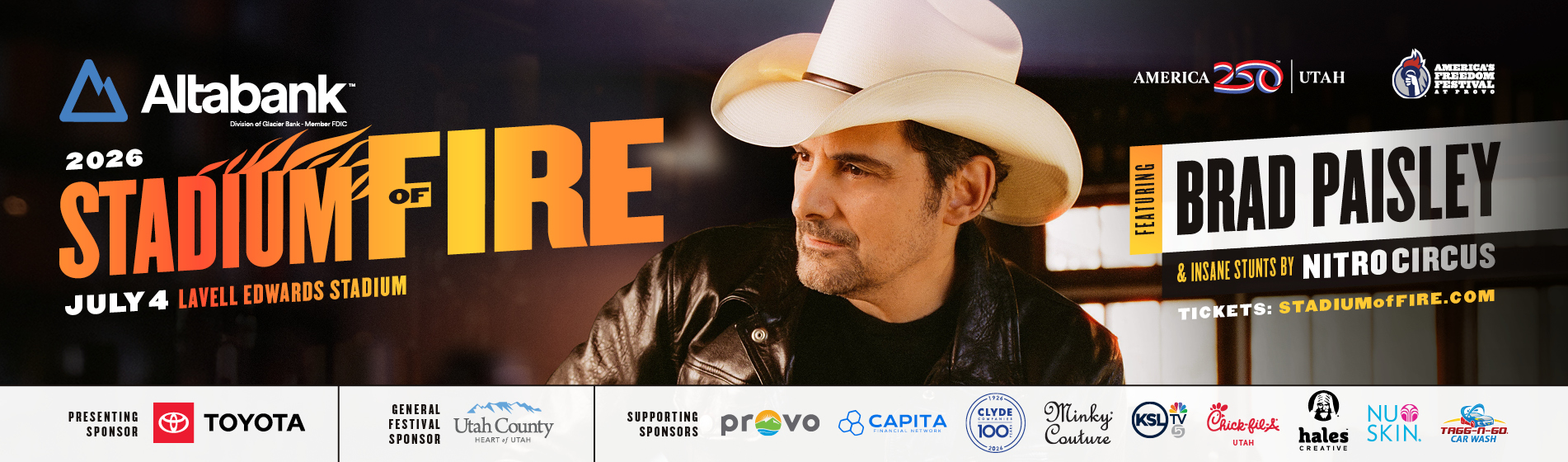 Stadium of Fire 2026 Featuring Brad Paisley